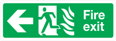 Fire Exit Left Sign Sticker