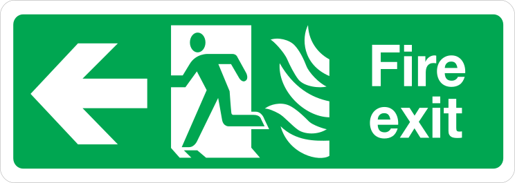 Fire Exit Left Sign Sticker