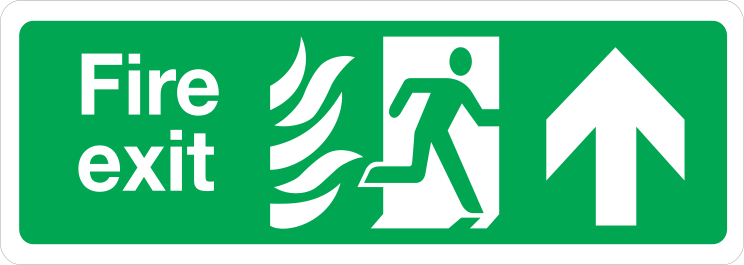 Fire Exit Up Sign Sticker