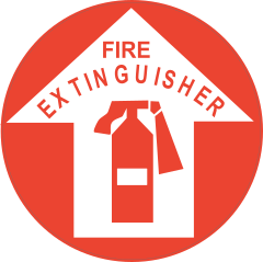 Fire Extinguisher Circle Sign Sticker