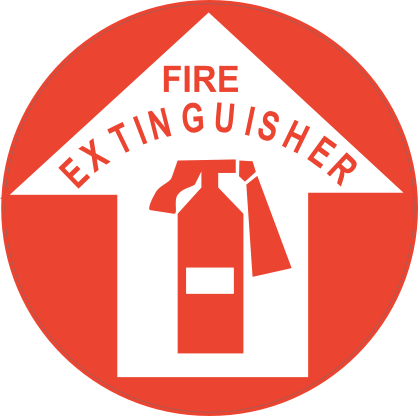 Fire Extinguisher Circle Sign Sticker