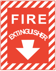 Fire Extinguisher Stripe Sign Sticker