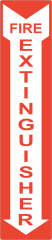 Fire Extinguisher White Arrow Vertical Sign Sticker