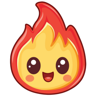 Fire Flame Kawaii Sticker