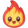 Fire Flame Kawaii Sticker