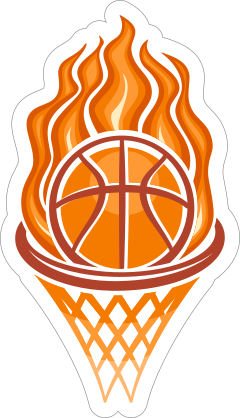 Fire Hoop Basketball Sticker