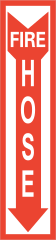 Fire Hose Red Arrow Vertical Sign Sticker