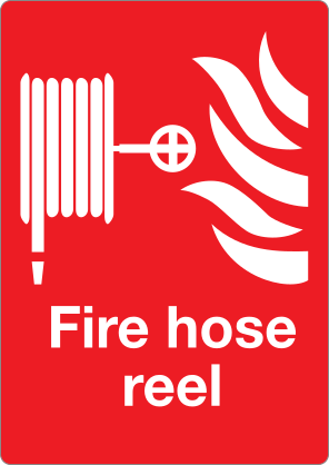 Fire Hose Reel Large Sign Sticker