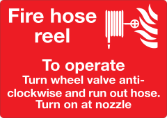 Fire Hose Reel Operation Instructions 1 Sign Sticker