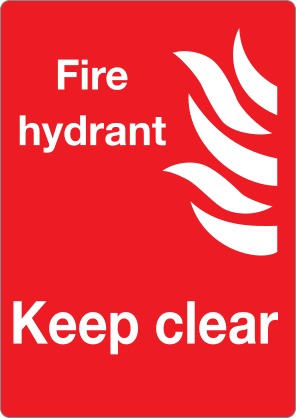 Fire Hydrant Keep Clear Sign Sticker