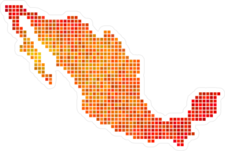 Fire Pixel Mexico Map Sticker
