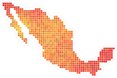 Fire Pixel Mexico Map Sticker