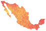 Fire Pixel Mexico Map Sticker