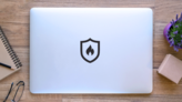 Fire Protection Icon Sticker on a Laptop (New) example