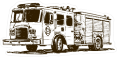 Fire Truck Drawing Sticker