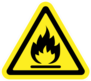 Fire Warning Sign In Yellow Triangle Sticker