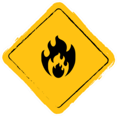 Fire Warning Sign Sketch Sticker