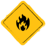 Fire Warning Sign Sketch Sticker