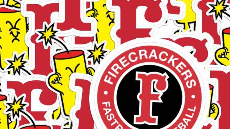 Firecrackers Softball Die Cut & Circle Stickers