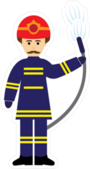 Firefighter Cartoon Sticker