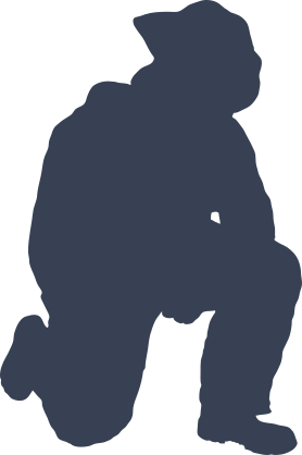 Firefighter Fireman Kneeling Sticker