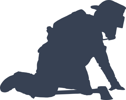 Firefighter Fireman On Knees With Axe Sticker