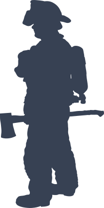 Firefighter Fireman Standing To The Left With Axe Sticker