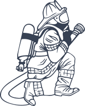 Firefighter Fireman With Fire Hose Sticker