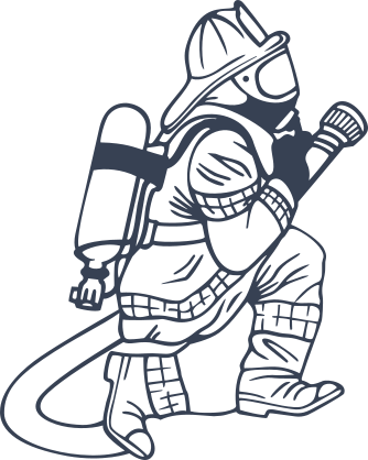 Firefighter Fireman With Fire Hose Sticker