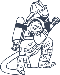 Firefighter Fireman With Fire Hose Sticker