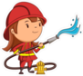 Firefighter Girl With Hose Sticker