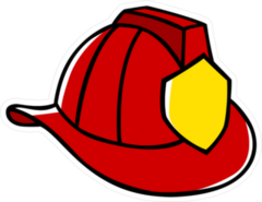 Firefighter Helmet Doodle Sticker