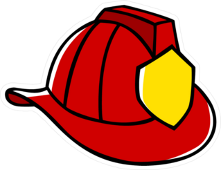 Firefighter Helmet Doodle Sticker