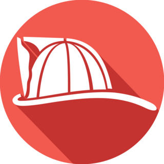 Firefighter Helmet Flat Icon Sticker