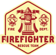 Firefighter Rescue Team Logo Badge Sticker