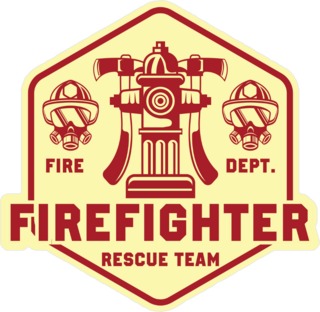 Firefighter Rescue Team Logo Badge Sticker