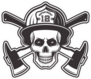 Firefighter Skull In Helmet Sticker