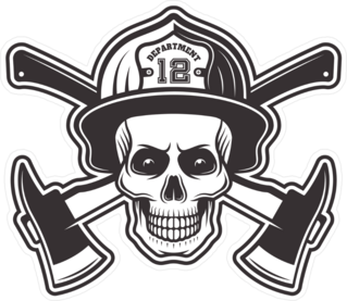 Firefighter Skull In Helmet Sticker