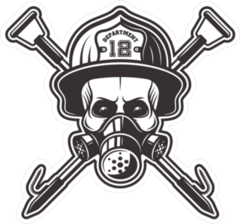 Firefighter Skull In Mask Sticker