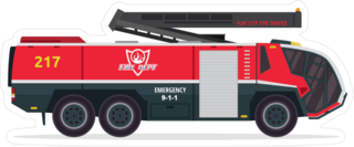 Firefighter Truck Illustration Sticker