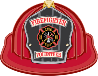 Firefighter Volunteer Helmet Illustration Sticker