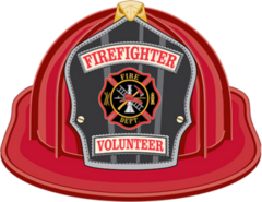 Firefighter Volunteer Helmet Illustration Sticker