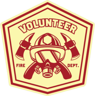 Firefighter Volunteer Logo Badge Sticker