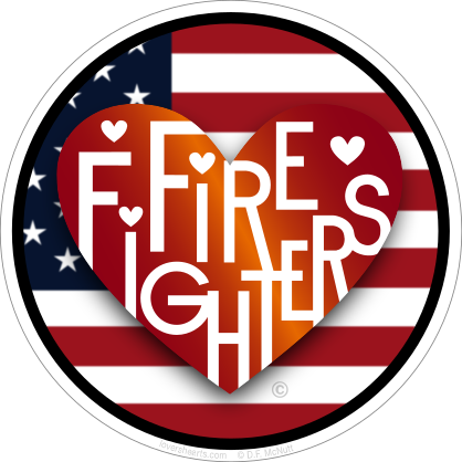 Firefighters Lovers Heart® Sticker