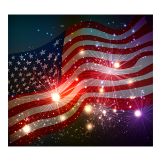 Fireworks Background For 4th Of July Independence Day Sticker