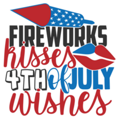 Fireworks Kisses 4th Of July Wishes Sticker