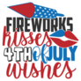 Fireworks Kisses 4th Of July Wishes Sticker