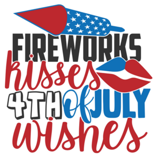 Fireworks Kisses 4th Of July Wishes Sticker