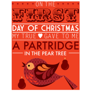 First Day Of The Christmas Lettering Sticker