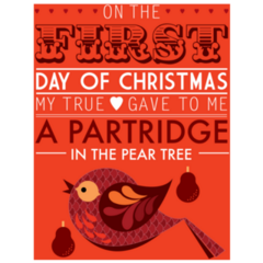 First Day Of The Christmas Lettering Sticker